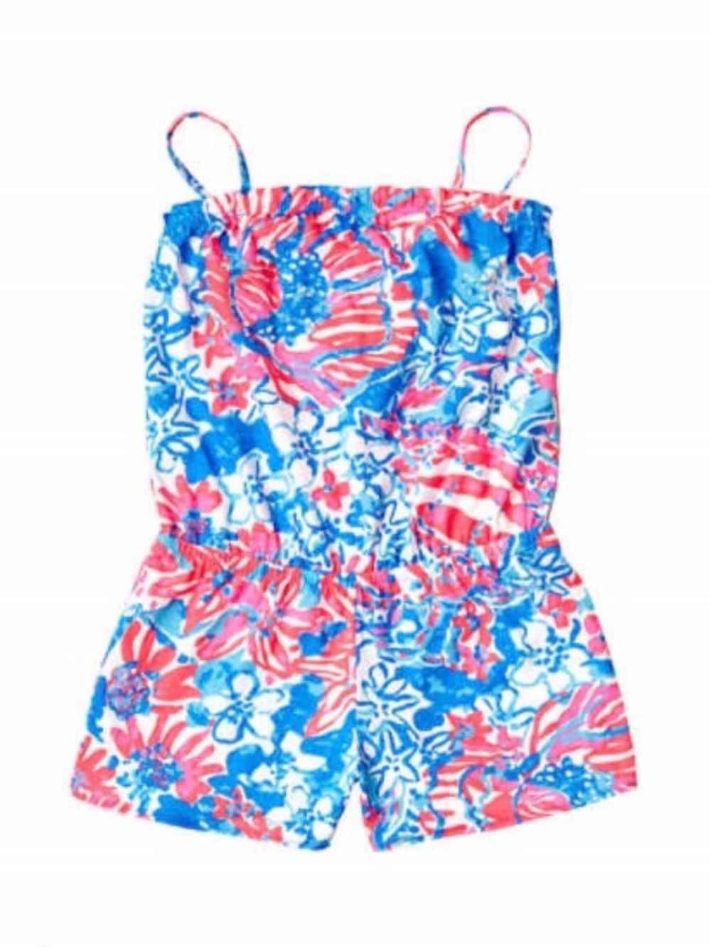 Lilly Pulitzer Pink & Blue Floral Girls' Romper